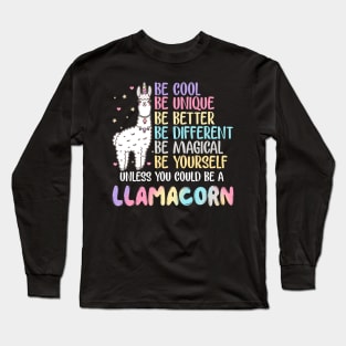 Llamacorn T-Shirt Funny Cute Llama Unicorn Shirt Long Sleeve T-Shirt